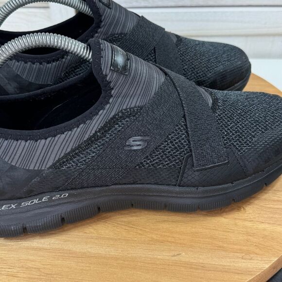 Skechers Flex Appeal 2.0 Slip Pn Comfort Sneakers Black Grey 9.5 Womens - Picture 7 of 11